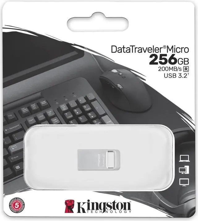 Alt view image 11 of 20 - Kingston DataTraveler Micro USB Flash Drive DTMC3G2256GB