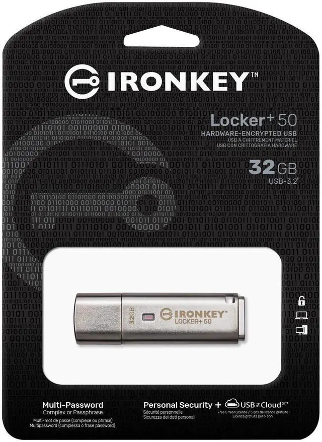 Alt view image 9 of 20 - IronKey Locker+ 50 32GB USB Flash Drive IKLP5032GB