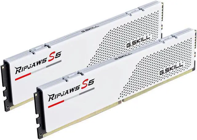 Alt view image 2 of 5 - 64GB G.Skill DDR5 Ripjaws S5 6000MHz CL30 Dual Channel Kit 2x 32GB White