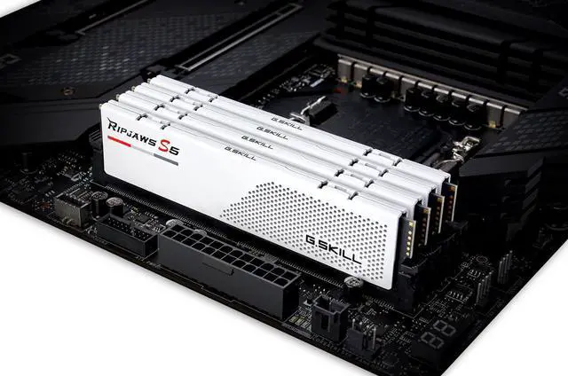 Alt view image 3 of 5 - 64GB G.Skill DDR5 Ripjaws S5 6000MHz CL30 Dual Channel Kit 2x 32GB White