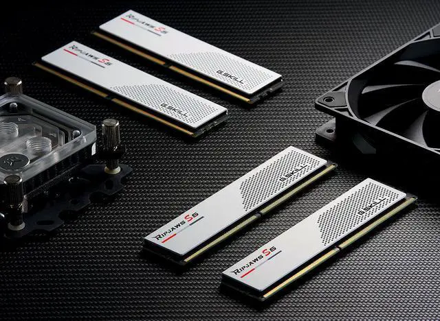 Alt view image 4 of 5 - 64GB G.Skill DDR5 Ripjaws S5 6000MHz CL30 Dual Channel Kit 2x 32GB White