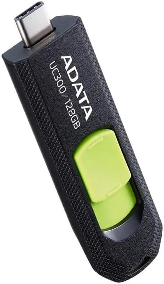 Alt view image 4 of 5 - 128GB AData USB3.2 UC300 Type-C USB Flash Drive Black/Green
