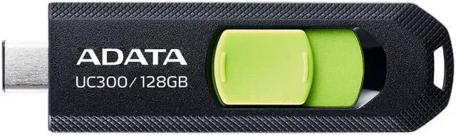 Alt view image 2 of 5 - 128GB AData USB3.2 UC300 Type-C USB Flash Drive Black/Green