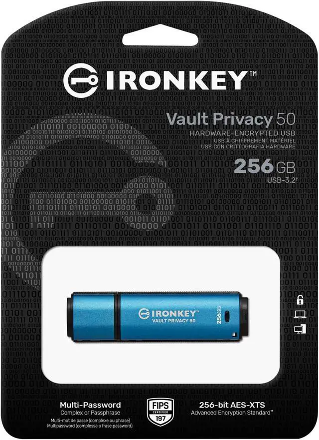 Alt view image 8 of 14 - Kingston IronKey Vault Privacy 50 256GB Encrypted USB Thumbdrive IKVP50/256GB