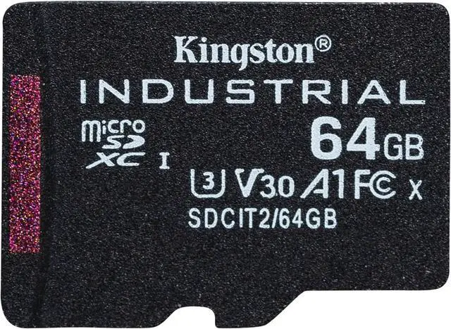 Alt view image 3 of 8 - Kingston Industrial 64 GB Class 10-UHS-I (U3) V30 microSDXC