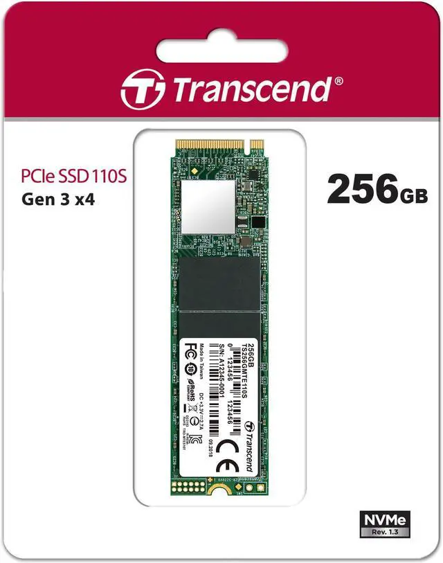 Alt view image 11 of 13 - transcend 256gb nvme pcie gen3 x4 mte110s m.2 ssd solid state drive ts256gmte110s