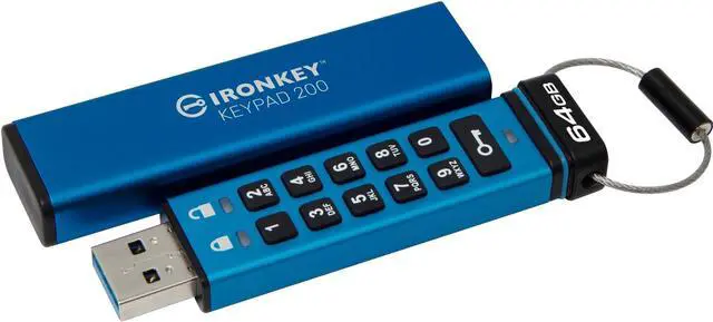 Alt view image 3 of 13 - Kingston IronKey Keypad 200 64GB USB 3.2 Gen 1 Type A Flash Drive IKKP200/64GB