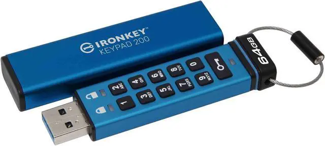 Alt view image 5 of 13 - Kingston IronKey Keypad 200 64GB USB 3.2 Gen 1 Type A Flash Drive IKKP200/64GB