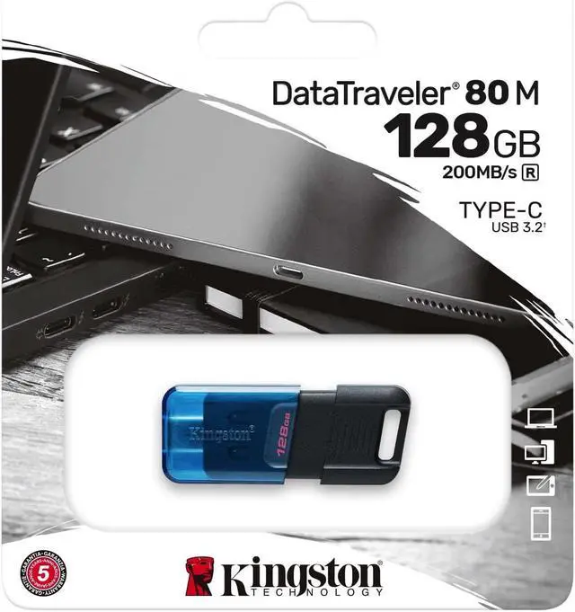 Alt view image 9 of 15 - Kingston DataTraveler 80 M 128GB USB 3.2 Gen 1 Type C Flash Drive DT80M128GB