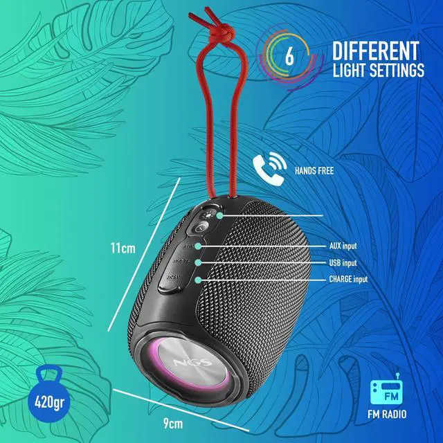 Alt view image 6 of 8 - NGS 10W Water Resistant Wireless BT Speaker Nitro 1 Black Model ROLLERNITRO1BLACK