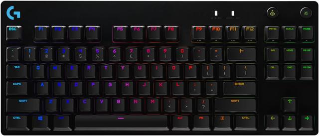 Alt view image 12 of 20 - Logitech G PRO Mechanical Gaming Keyboard, Ultra Portable Tenkeyless Design, Detachable Micro USB Cable, 16.8 Million Color LIGHTSYNC RGB Backlit Keys