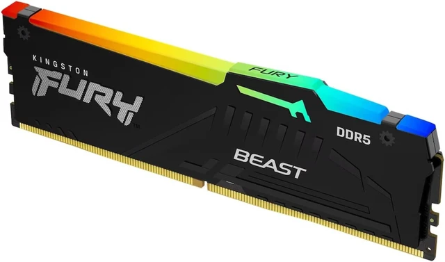 Alt view image 5 of 5 - KINGSTON 16GB 4800MT/s DDR5 CL38 DIMM FURY Beast Black RGB