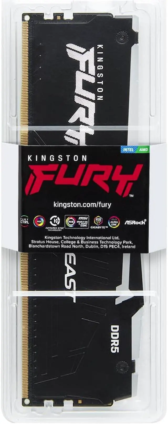 Alt view image 9 of 9 - KINGSTON 8GB 5200MT/s DDR5 CL40 DIMM FURY Beast Black RGB