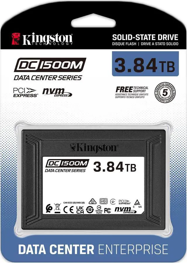 Alt view image 17 of 19 - Kingston DC1500M 3.84TB 2.5" U.2 PCIe NVMe Internal SSD SEDC1500M3840G