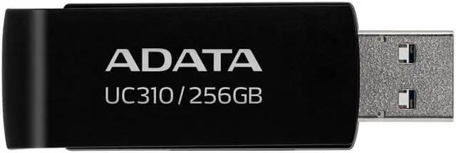 Alt view image 4 of 4 - 256GB AData UC310 USB 3.2 Flash Drive - Black Capless Swivel