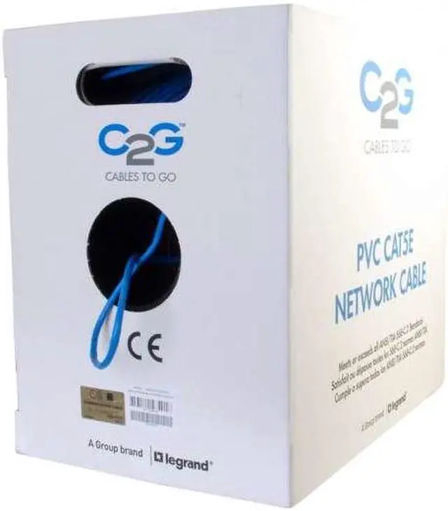 Alt view image 17 of 17 - C2G 43401 Cat5E Bulk Unshielded (Utp) Network Cable With Stranded Conductors - In-Wall Cm-Rated - Bulk Cable - 1000 Ft - Utp - Cat 5E - Stranded - Blue