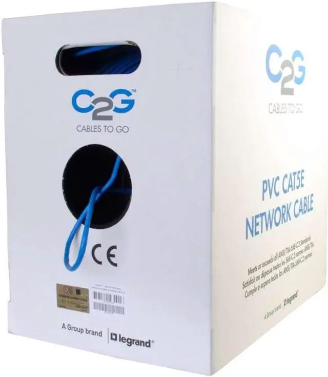 Alt view image 13 of 17 - C2G 43401 Cat5E Bulk Unshielded (Utp) Network Cable With Stranded Conductors - In-Wall Cm-Rated - Bulk Cable - 1000 Ft - Utp - Cat 5E - Stranded - Blue
