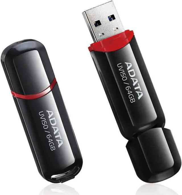 Alt view image 6 of 7 - ADATA USB Memory 64GB USB3.0 with Cap Black AUV150-64G-RBK