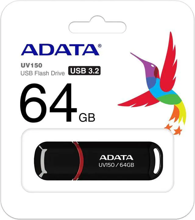 Alt view image 7 of 7 - ADATA USB Memory 64GB USB3.0 with Cap Black AUV150-64G-RBK