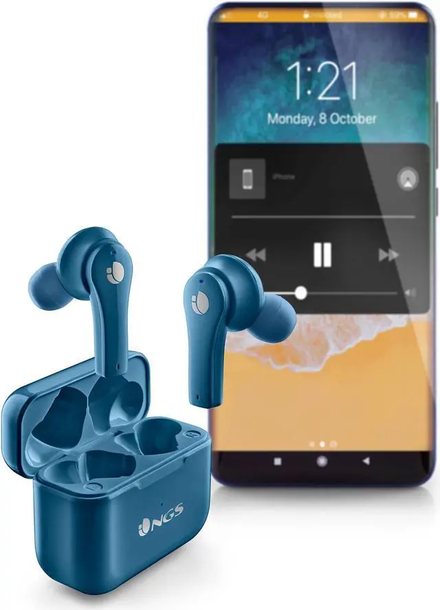 Alt view image 5 of 5 - NGS Artica Bloom Wireless BT Earphones, Azure