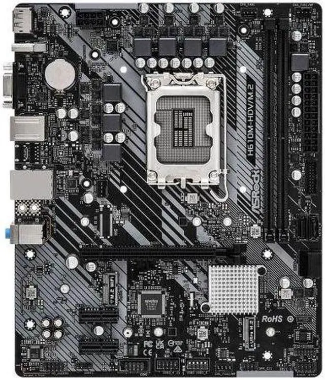 Alt view image 2 of 2 - ASRock Intel H610 LGA 1700 Micro ATX DDR4 Motherboard