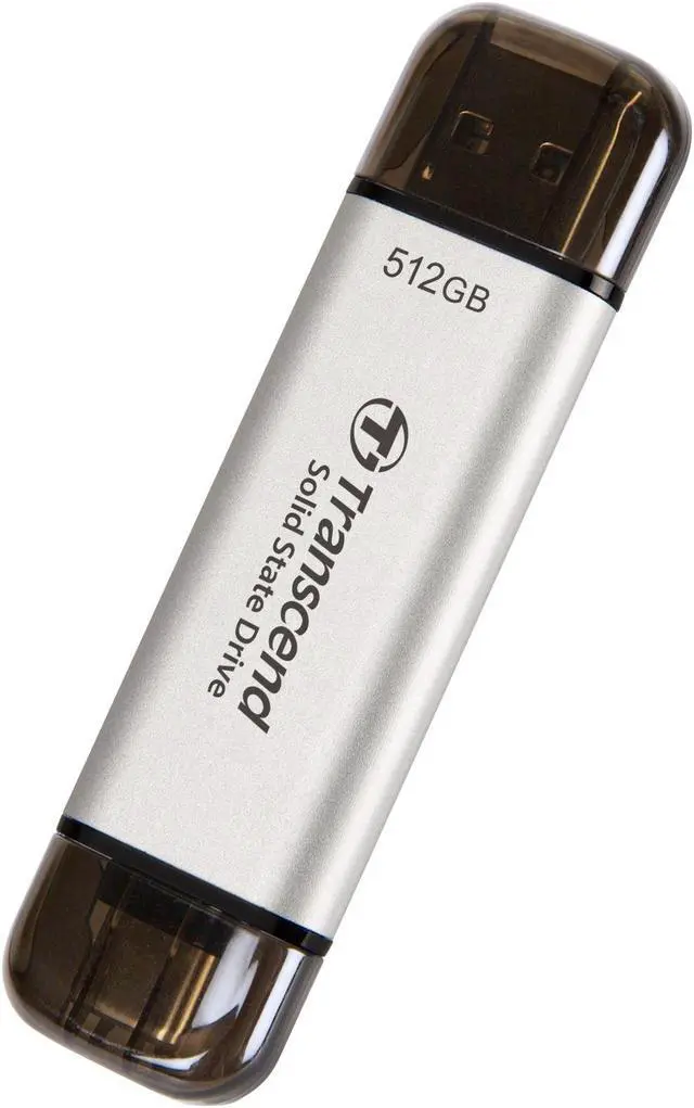 Alt view image 5 of 9 - Transcend 512GB ESD310 Portable SSD USB Type-A & Type-C [SILVER]