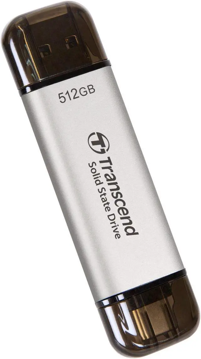 Alt view image 7 of 9 - Transcend 512GB ESD310 Portable SSD USB Type-A & Type-C [SILVER]