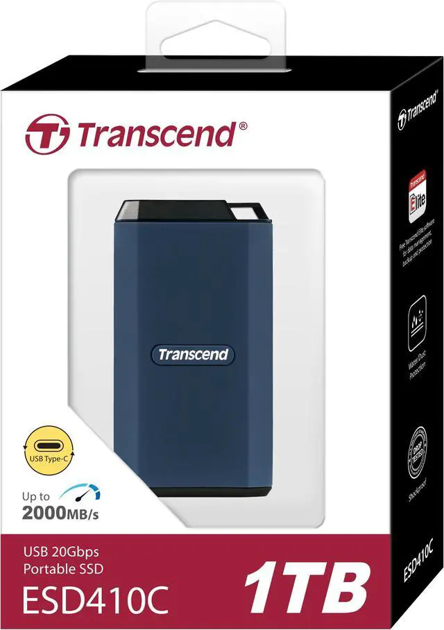 Alt view image 6 of 6 - Transcend 1TB External, Portable, Military Drop Test Certified SSD, ESD410C, USB 20Gbps, Type C TS1TESD410C