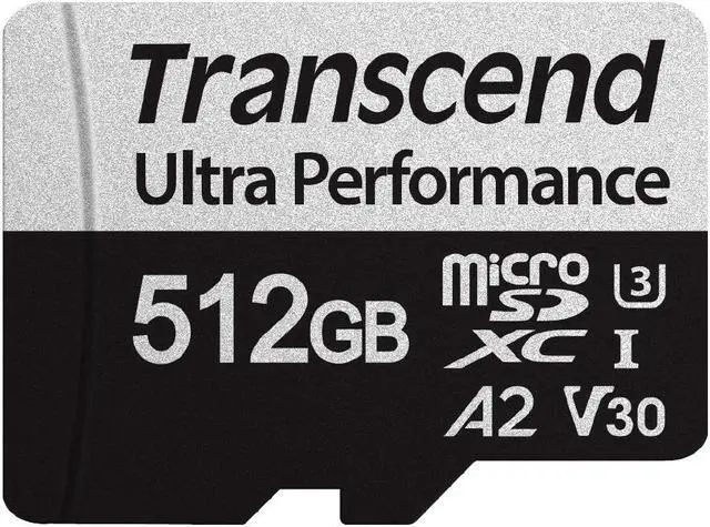 Main image of 512GB Transcend 340S microSD UHS-I U3 A2 Ultra Performance Memory Card w/Adapter