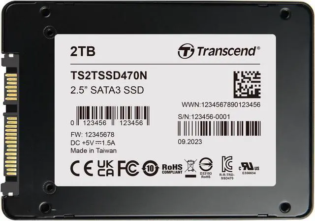 Alt view image 2 of 2 - 2TB Transcend SSD470N 2.5-inch SSD SATA3 3D NAND Industrial Extended Temperature Range Solid State Disk