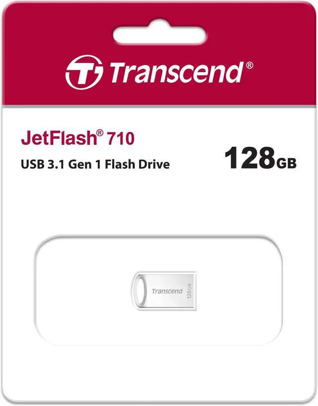 Alt view image 18 of 19 - Transcend TS128GJF710S MAH 128GB USB 3.1 Gen 1 Flash Drive Transcend JetFlash 710 Silver Rectangular