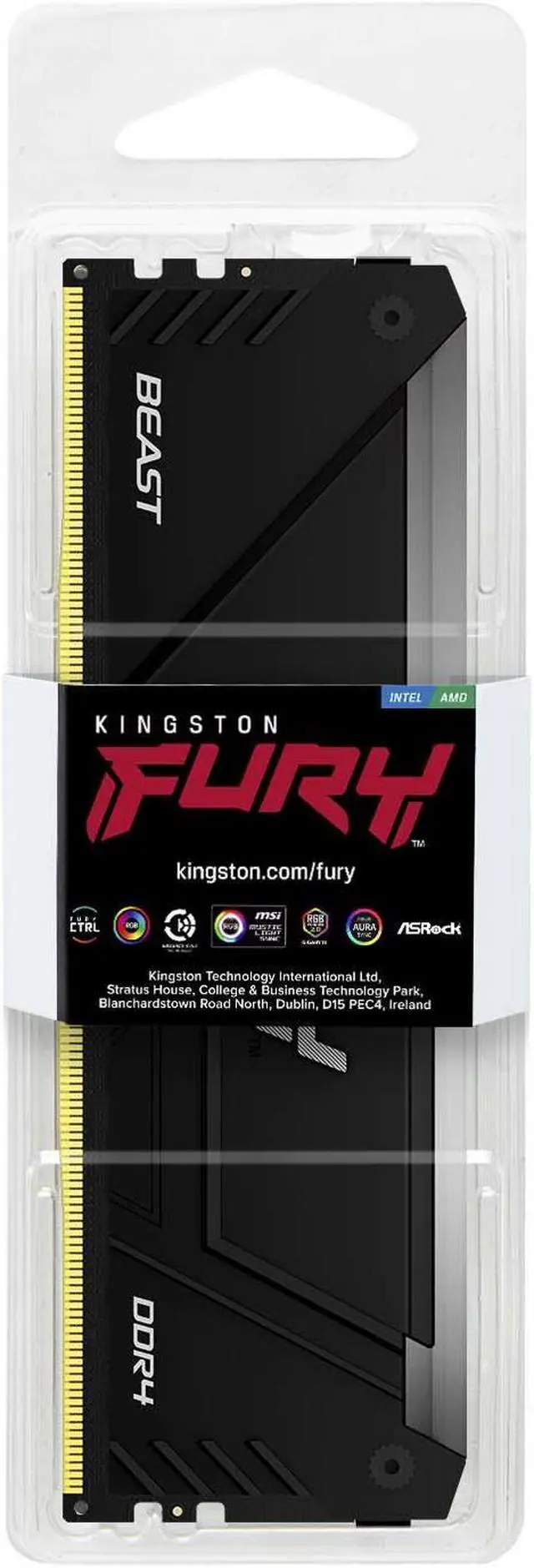 Alt view image 11 of 11 - Kingston Fury Beast RGB 8GB 3600 3600MT/s DDR4 CL17 DIMM Computer Memory KF436C17BB2A/8
