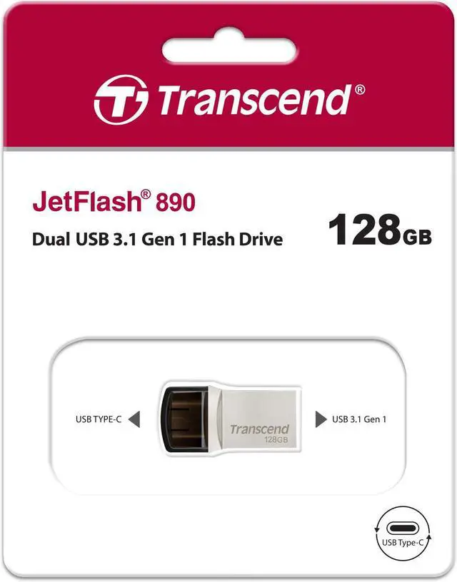 Alt view image 12 of 12 - Transcend USB Memory 128GB USB3.1 Gen1 Type-A / Type-C Both Connectors Compact Type [Free Data Recovery Software] TS128GJF890S