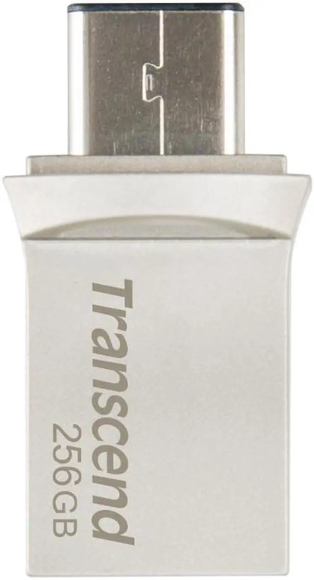 Alt view image 5 of 5 - 256GB Transcend JetFlash 890 Dual USB Flash Drive with USB3.1 and USB Type-C Connectors, Silver
