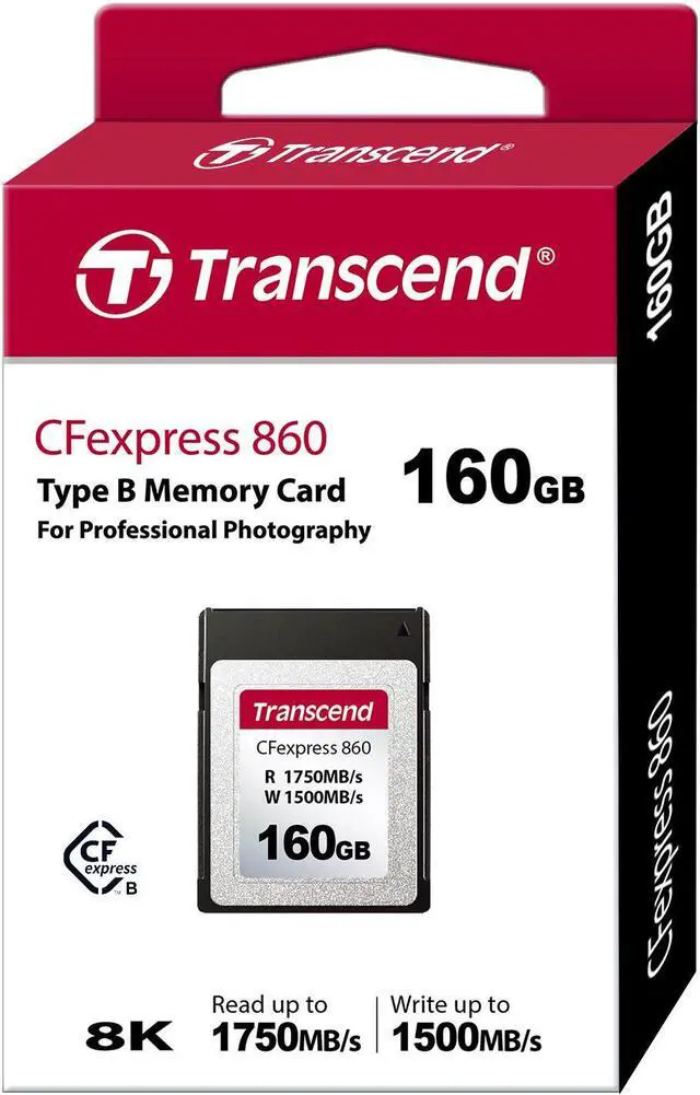 Alt view image 3 of 3 - 160GB Transcend CFexpress 860 Type B Memory Card NVMe PCIe Gen3 x2
