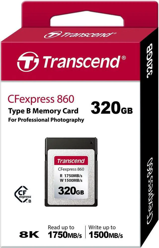 Alt view image 3 of 3 - 320GB Transcend CFexpress 860 Type B Memory Card NVMe PCIe Gen3 x2