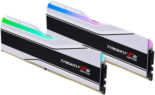 Alt view image 2 of 6 - 64GB G.Skill DDR5 Trident Z5 Neo RGB 6000MHz CL30 1.40V Dual Channel Kit (2x 32GB) White