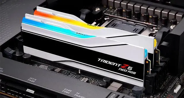 Alt view image 3 of 6 - 64GB G.Skill DDR5 Trident Z5 Neo RGB 6000MHz CL30 1.40V Dual Channel Kit (2x 32GB) White
