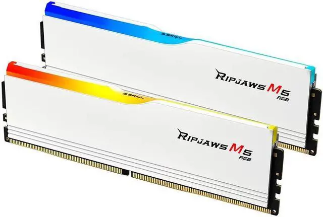 Alt view image 2 of 5 - 32GB G.Skill Ripjaws M5 RGB DDR5 5200MHz Dual Channel Kit (2x 16GB) CL40 1.10V White Edition