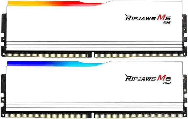 Alt view image 3 of 5 - 32GB G.Skill Ripjaws M5 RGB DDR5 5200MHz Dual Channel Kit (2x 16GB) CL40 1.10V White Edition
