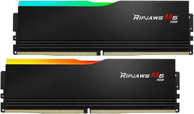 Alt view image 3 of 3 - 32GB G.Skill Ripjaws M5 RGB DDR5 5200MHz Dual Channel Kit (2x 16GB) CL40 1.10V Black Edition