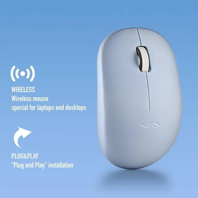 Alt view image 5 of 5 - NGS Fog Pro, Wireless Silent Mouse, Blue