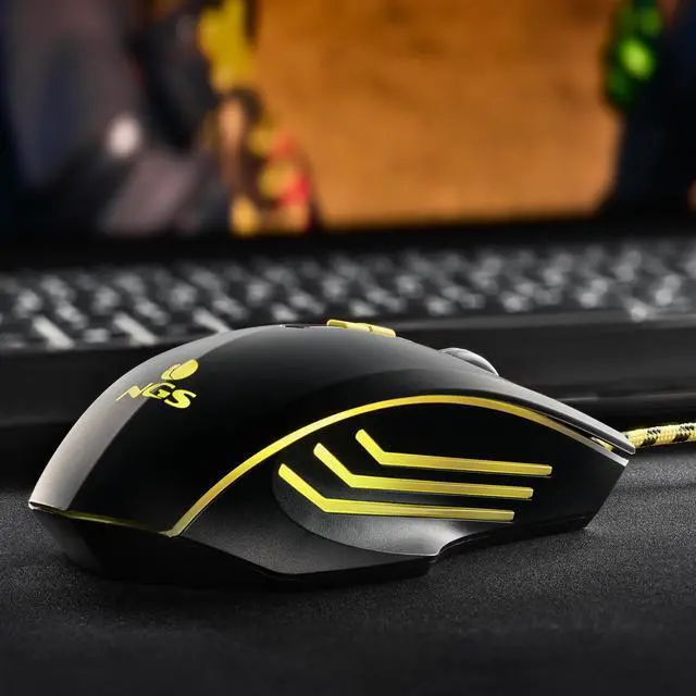 Alt view image 4 of 5 - NGS GMX-123, Wired Gaming Mouse with LED Lights and Braided Cable, Black