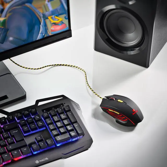 Alt view image 5 of 5 - NGS GMX-123, Wired Gaming Mouse with LED Lights and Braided Cable, Black