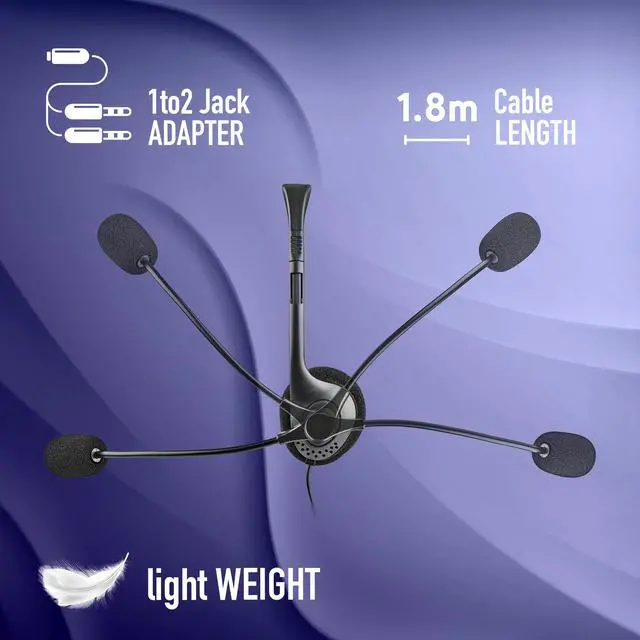 Alt view image 5 of 5 - NGS MS103 Headset with Volume Control, Black