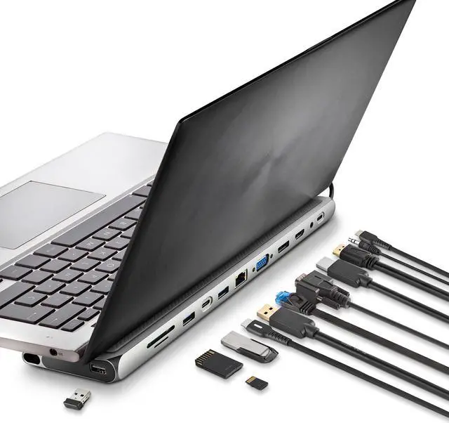 Alt view image 3 of 5 - NGS Wonderdock Pro 12-to-1 USB-C Multi-Port Adapter & Stand