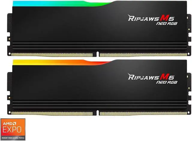 Alt view image 4 of 4 - 32GB G.Skill Ripjaws M5 Neo RGB DDR5 6000MHz Dual Channel Kit (2x 16GB) CL36 1.25V Black Edition