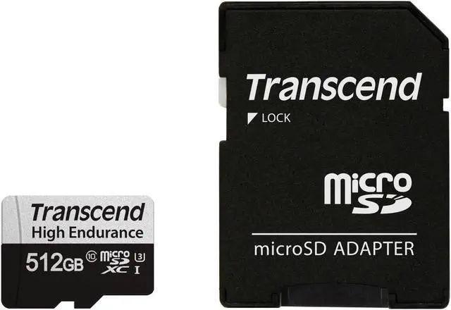 Alt view image 3 of 3 - 512GB Transcend High Endurance 350V microSDXC Memory Card CL10 UHS-I for Dashcams and Surveillance