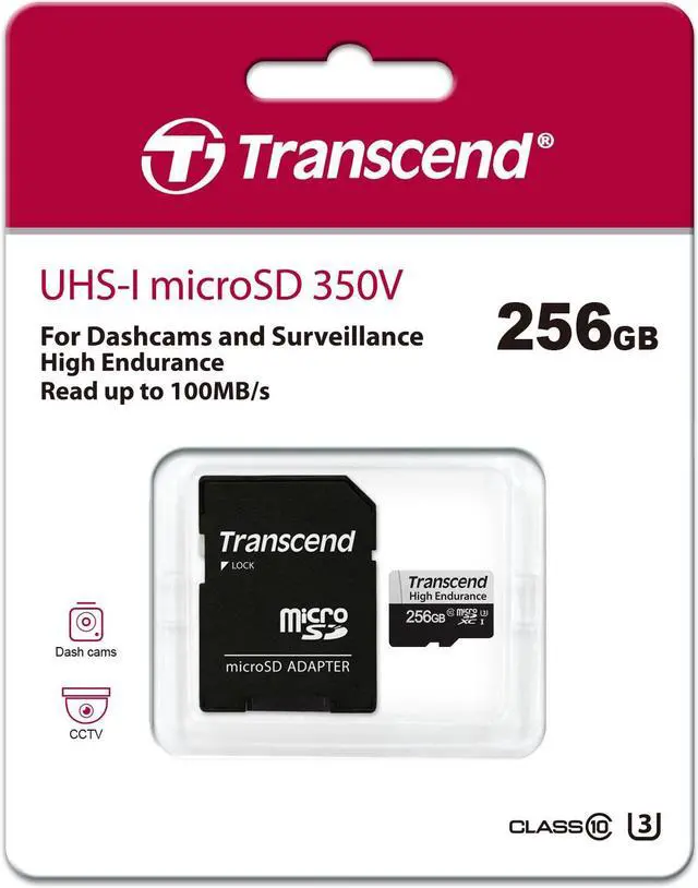 Alt view image 9 of 10 - Transcend Japan High durability microSD card 256GB UHS-I U3 Class10 Drive recorder with SD card conversion adapter for security camera TS256GUSD350V