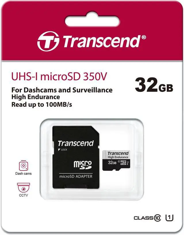 Alt view image 9 of 10 - Transcend Japan High durability microSD card 32GB UHS-I U1 Class10 Drive recorder with SD card conversion adapter for security camera TS32GUSD350V